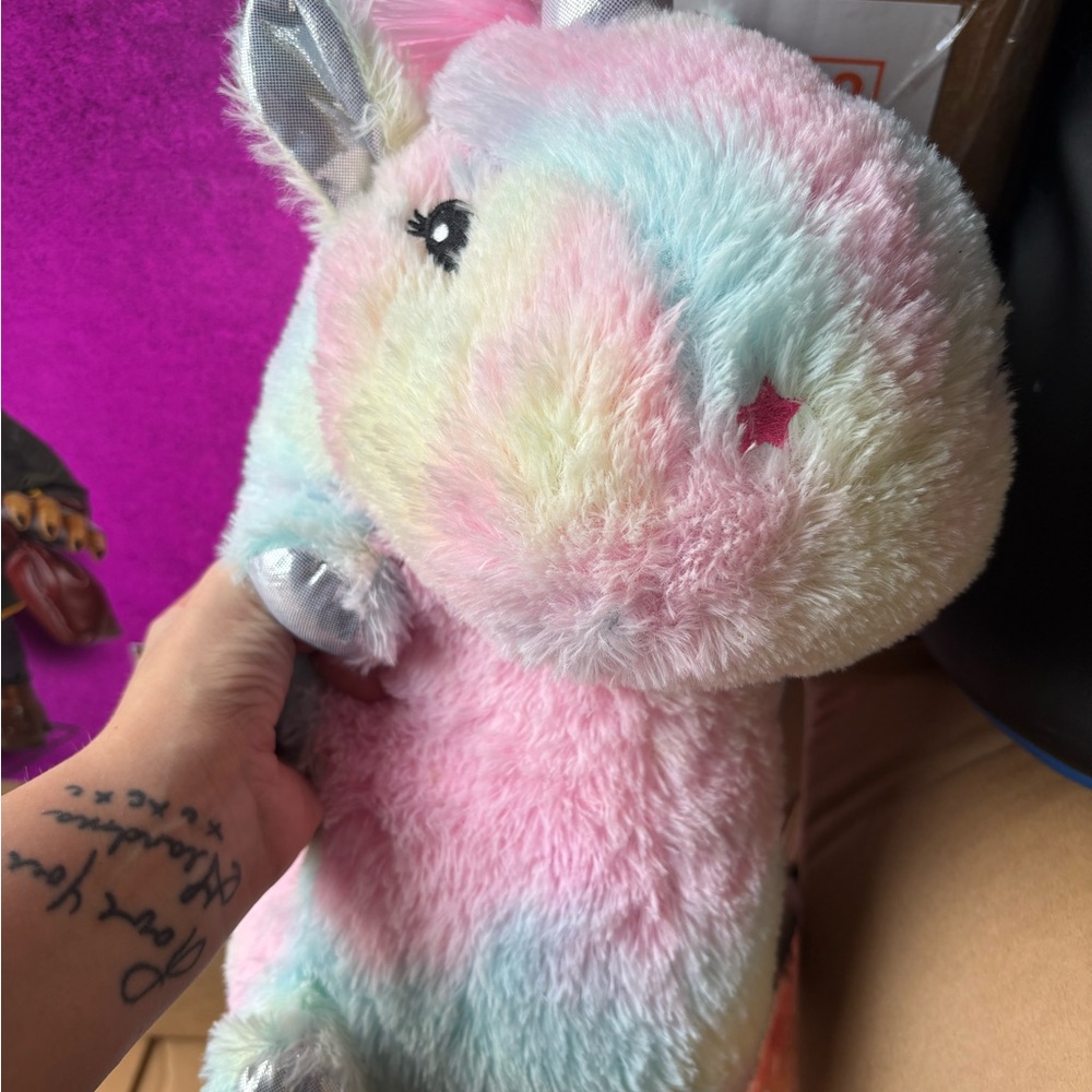 Plush Multicolor Unicorn Toy Bag